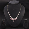 Sukkhi Youthful Choker CZ Pink Gold Plated Necklace Set For Women