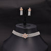Sukkhi Lavish Choker CZ Silver Rhodium Plated Necklace Set For Women