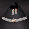 Sukkhi Marvellous Choker CZ Silver Rhodium Plated Necklace Set For Women