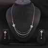 Sukkhi Glittery Choker CZ Silver Rhodium Plated Necklace Set For Women