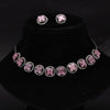 Sukkhi Modish Choker CZ Pink Rhodium Plated Necklace Set For Women
