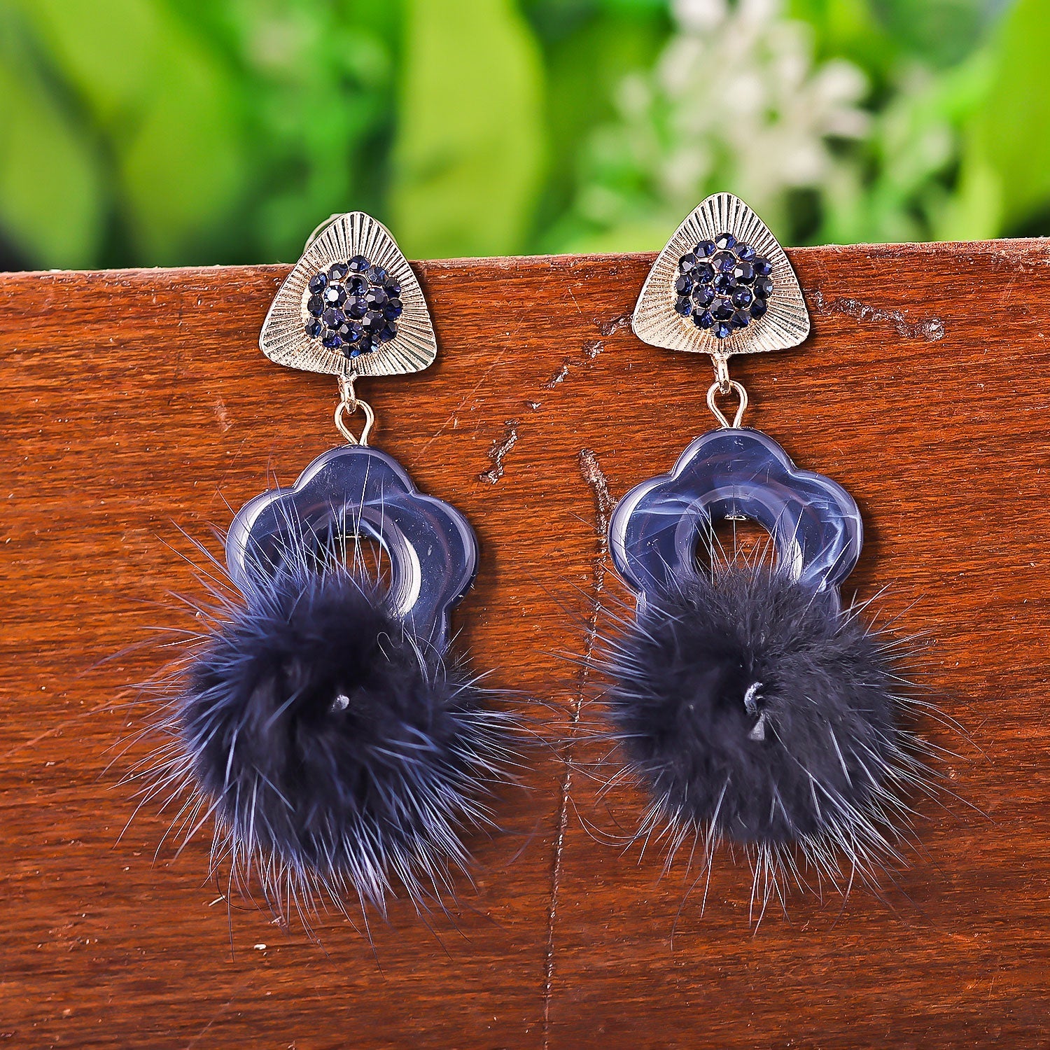 Sukkhi Wavy Drop Pearl Blue Acrylic Earring For Women