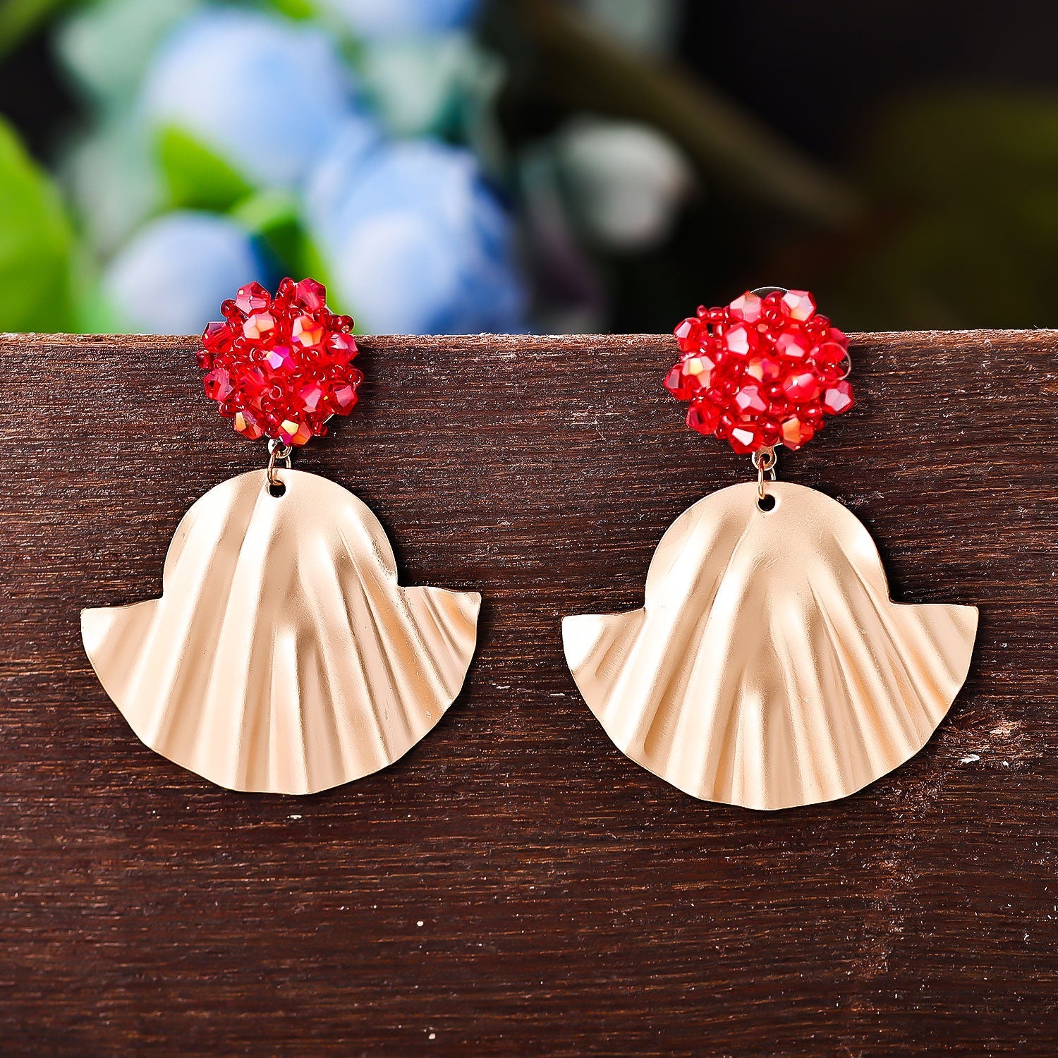 Sukkhi Pleasing Drop Pearl Red Gold Plated Earring For Women