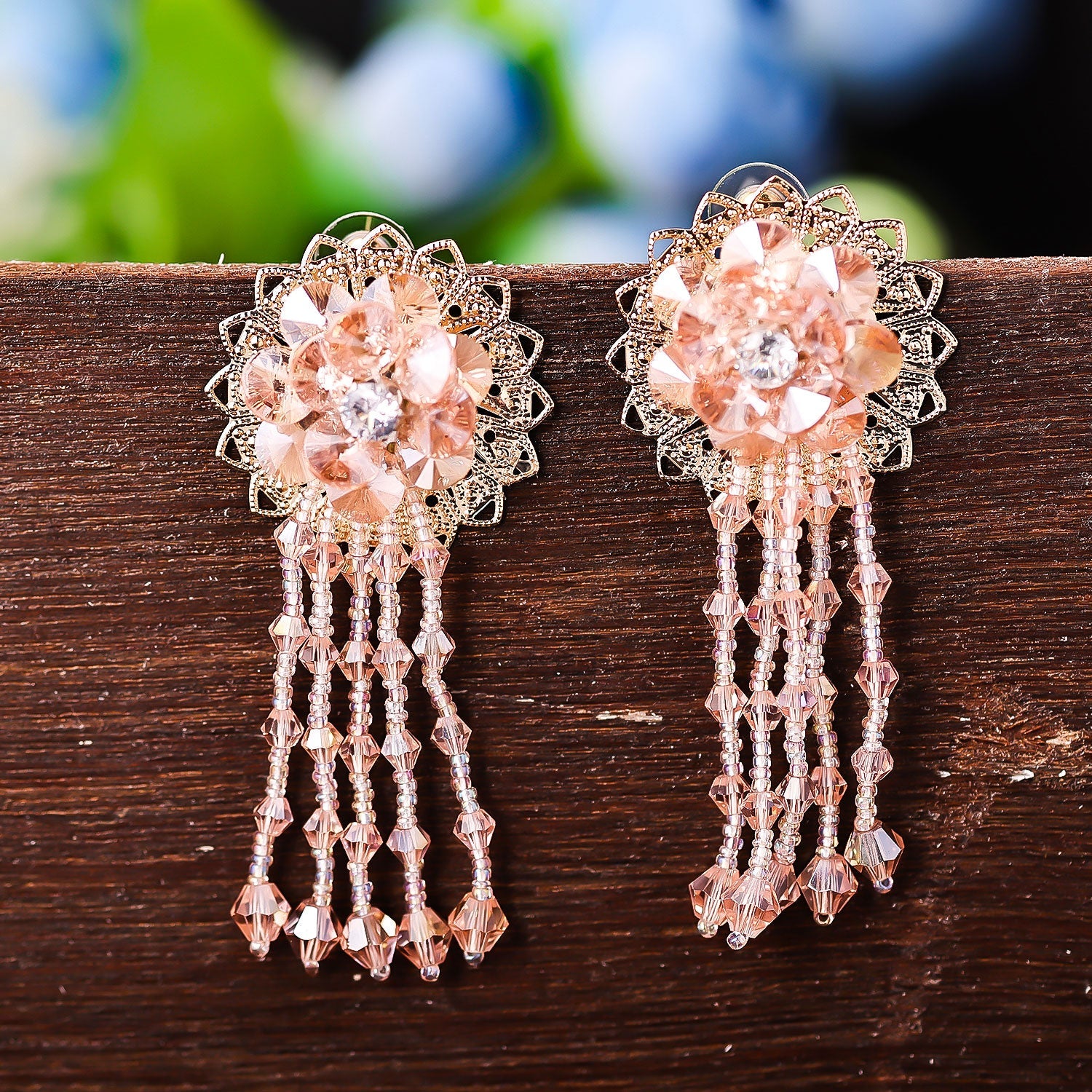 Sukkhi Trendy Drop Pearl Pink Acrylic Earring For Women
