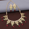 Sukkhi Marquise Gold Plated Kundan & Pearl Choker Necklace Set For Women