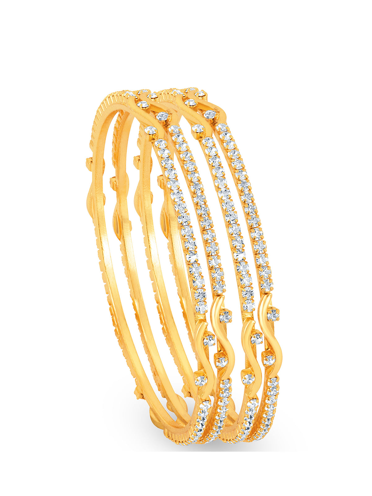 Sukkhi Glorious Gold Plated Ad Stone Bangles Set For Women 1125VB900