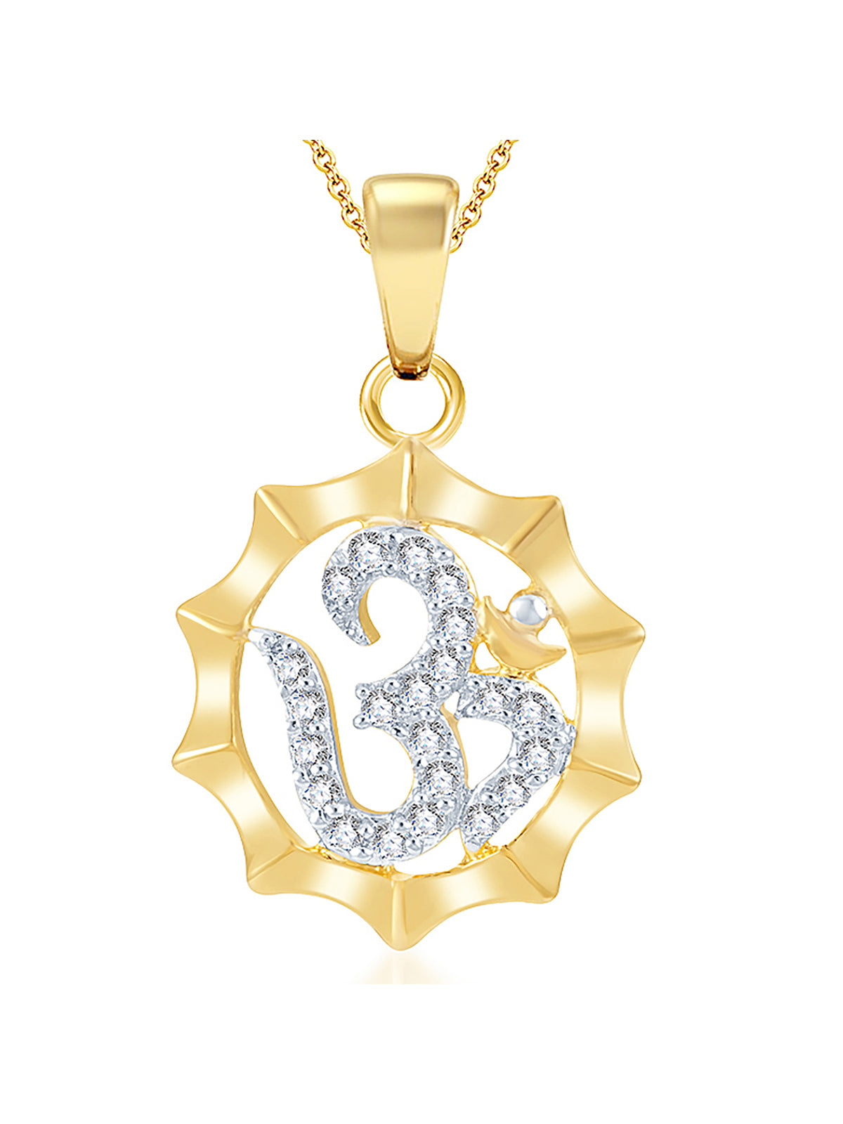 Sukkhi Modish Gold And Rhodium Plated Cz God Pendant 112GP460