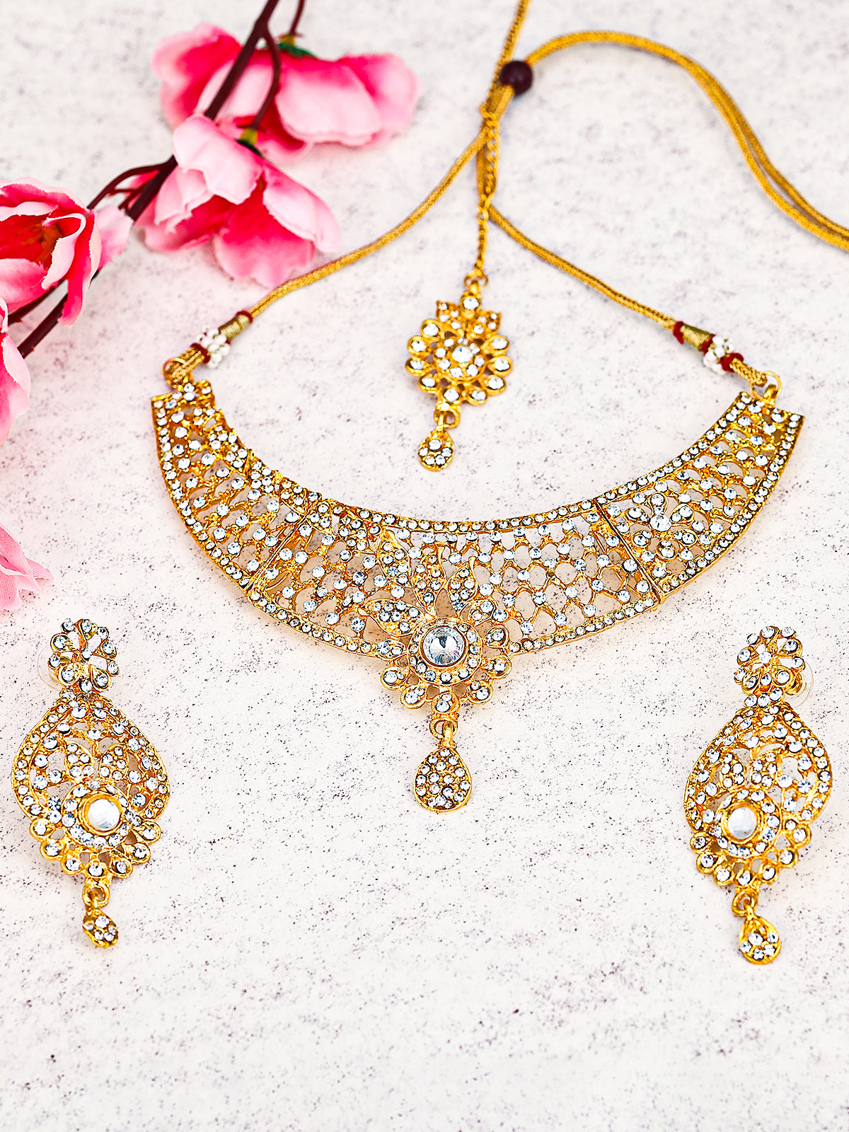 Sukkhi Attractive Gold Plated Ad Necklace Set For Women 2509NADP1050