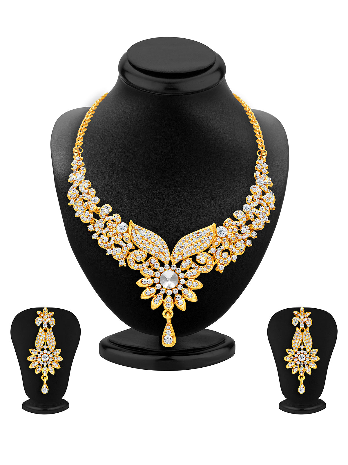Sukkhi Fabulous Gold Plated Austrian Diamond Choker Necklace Set For Women 2560NADP800
