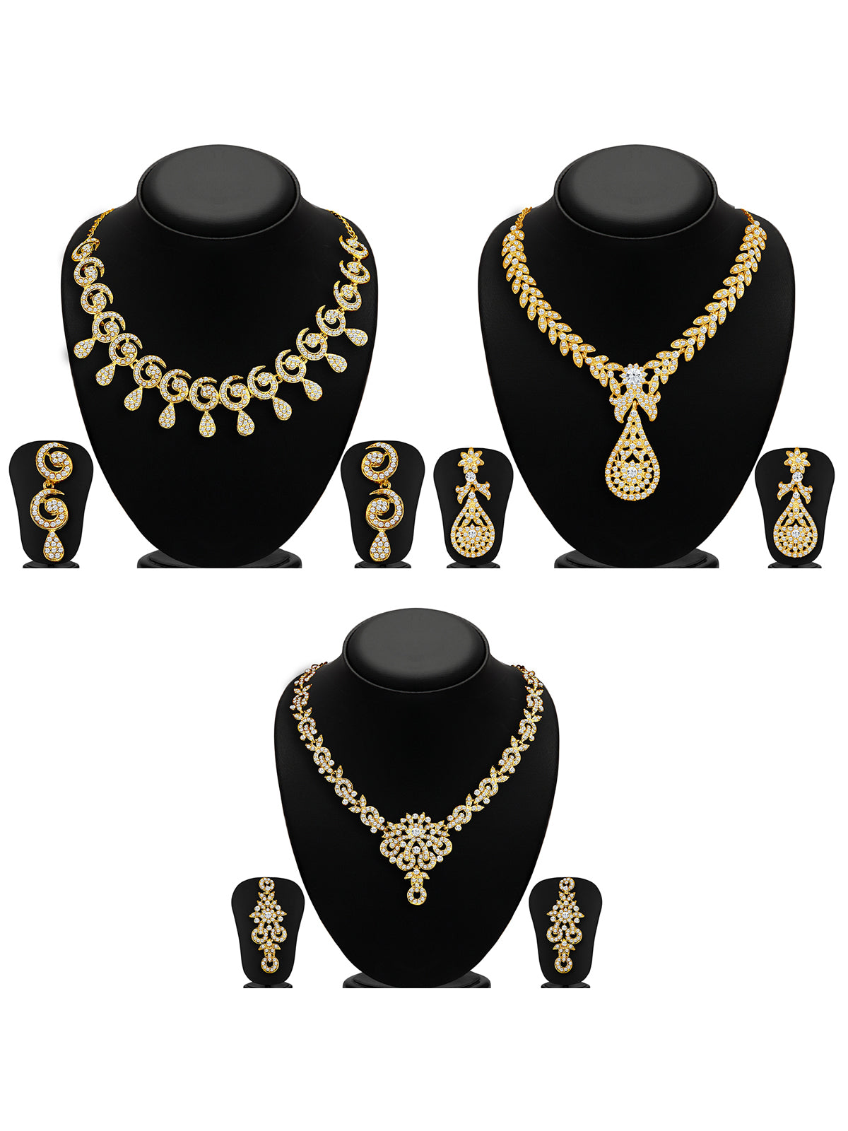 Sukkhi Glimmery Gold Plated Set of 3 Necklace Combo for Women 262CB2010