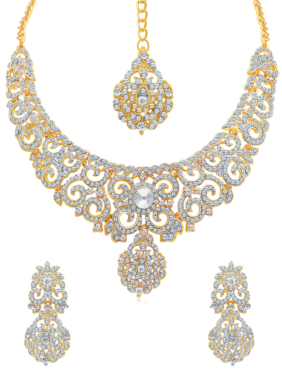 Sukkhi Attractive Gold Plated Ad Necklace Set For Women 2726NADP1350