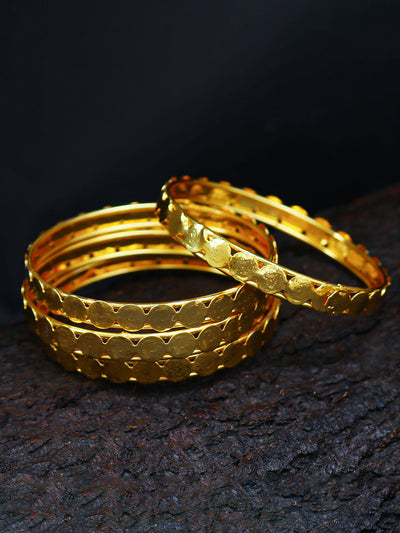 Sukkhi Glamorous Temple Jewellery Gold Plated Coin Bangles Set of 4 For Women 32083BGLDPP400
