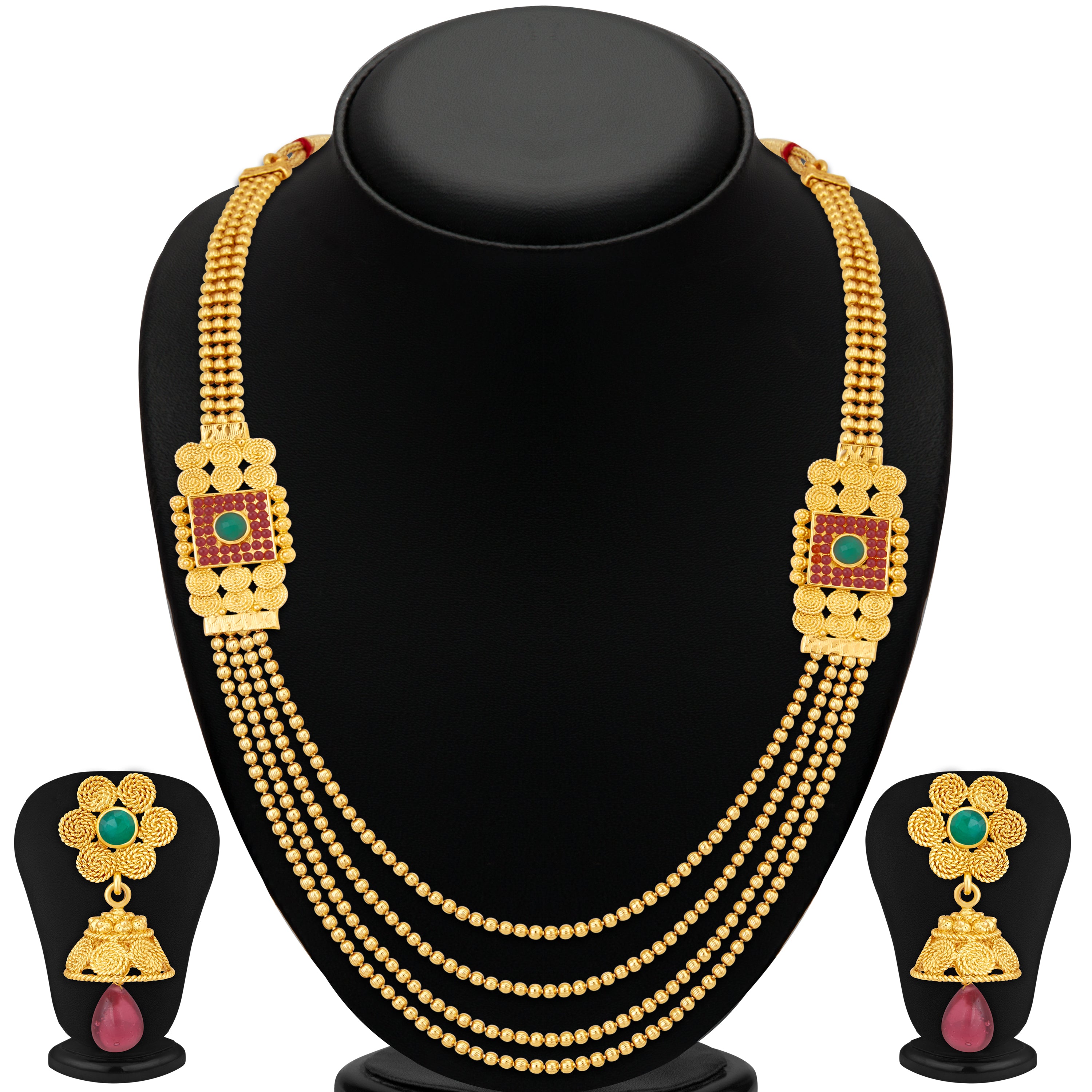 Sukkhi Astonish Jalebi 4 String Gold Plated Necklace Set For Women 3251NGLDPKN1000