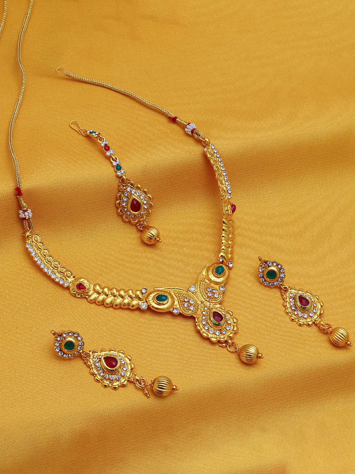 Sukkhi Gorgeous Gold Plated Austrian Diamond Choker Necklace Set For Women 3270NGLDPJ1400