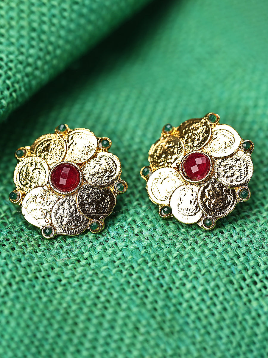 Sukkhi Gorgeous Gold Plated Temple Jewellery Stud Earring For Women 6058EGLDPL500
