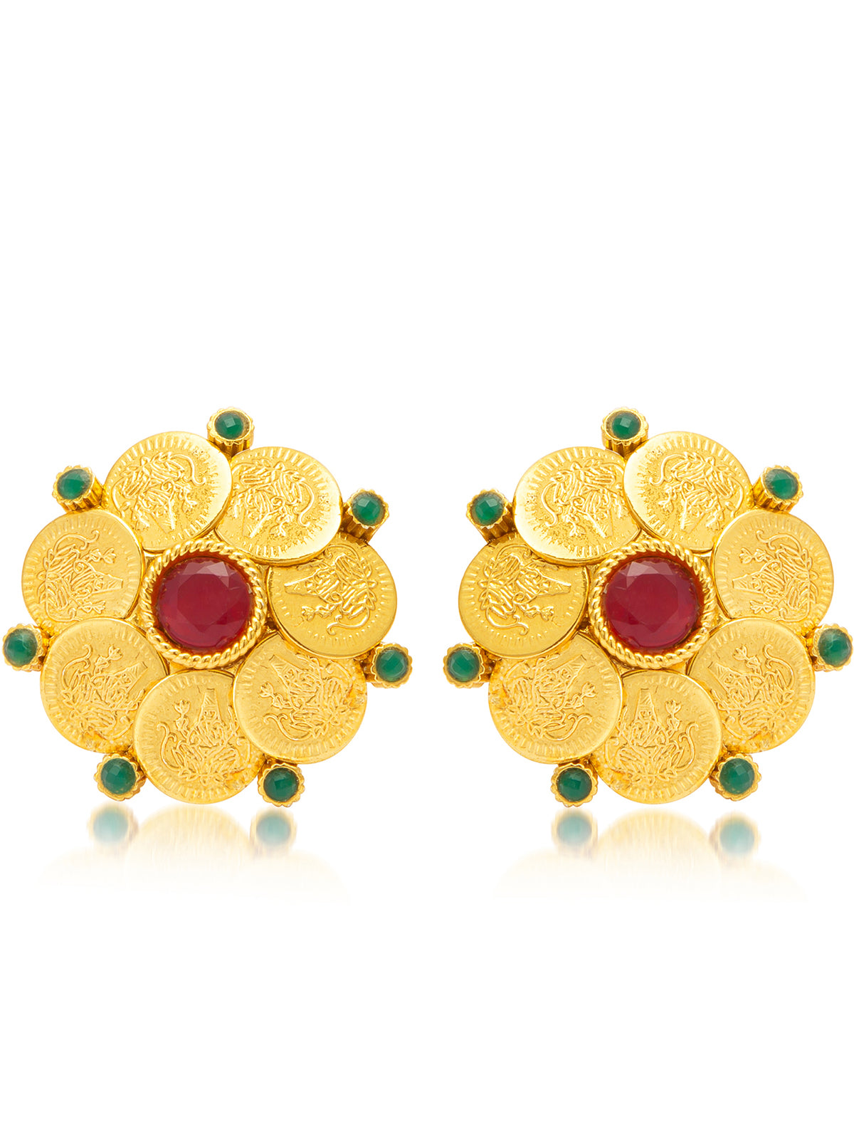 Sukkhi Gorgeous Gold Plated Temple Jewellery Stud Earring For Women 6058EGLDPL500