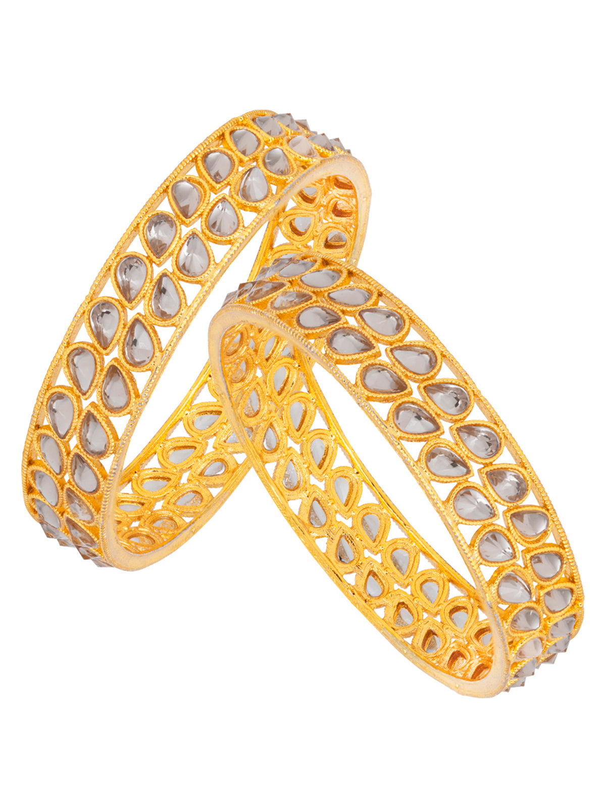 Sukkhi Beguiling Gold Plated Kundan (Set of 2) Bangle For Women B100503