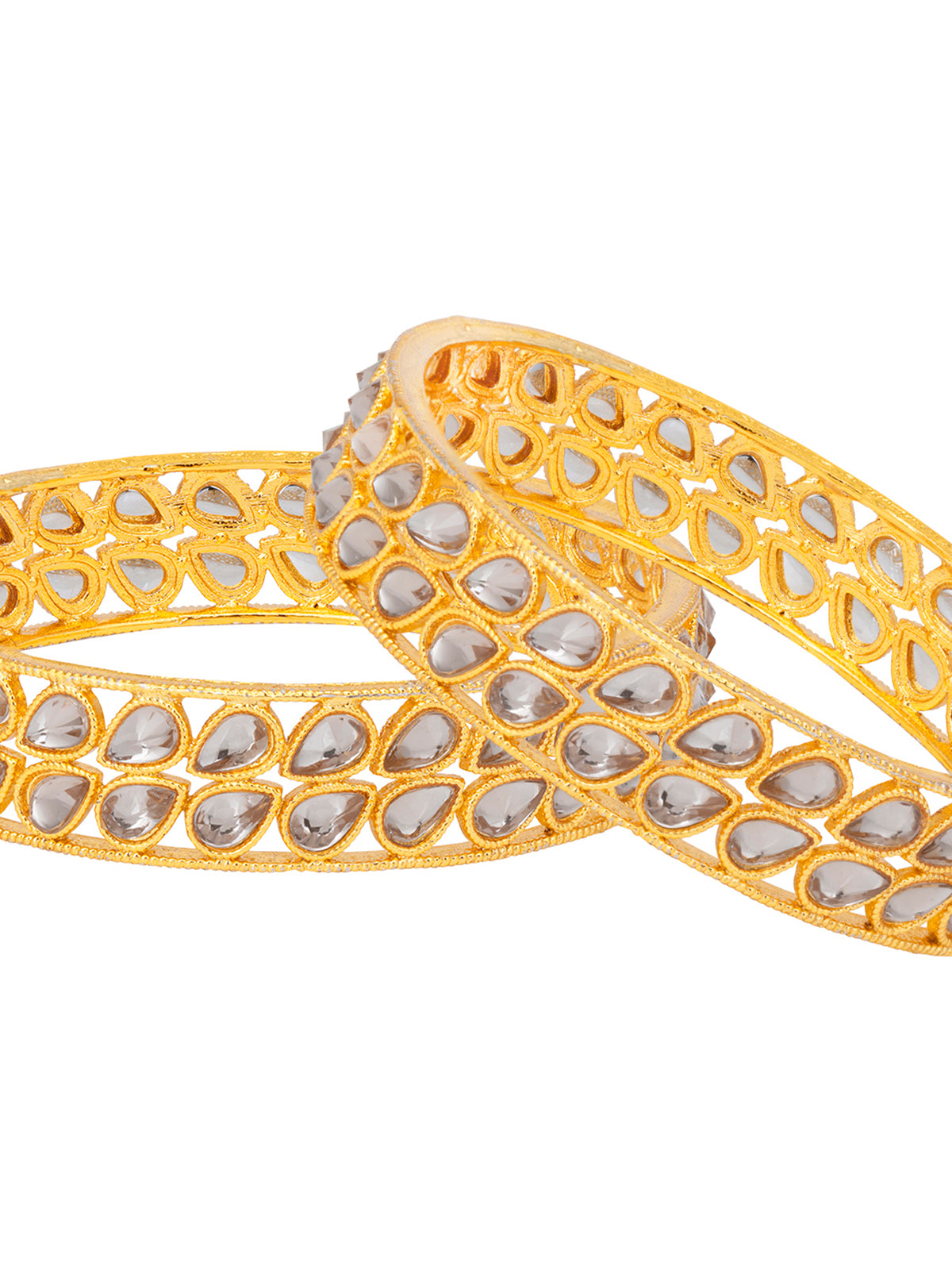 Sukkhi Beguiling Gold Plated Kundan (Set of 2) Bangle For Women B100503