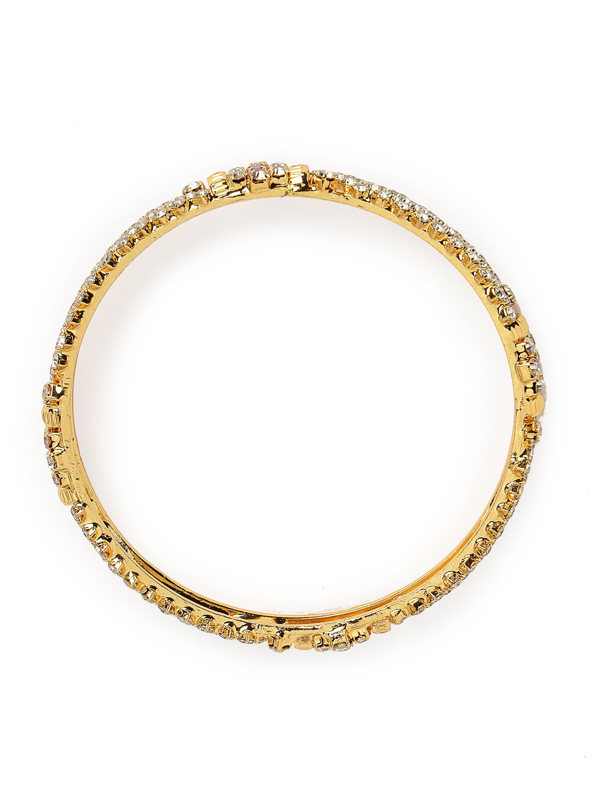 Sukkhi Fashionable Gold Tone Plated White Red AD Stones Studded Set of 2 Kada Bracelet Bangle Jewellery Set for Women & Girls|Latest Design | Birthday Anniversary Gift for Women|B105853