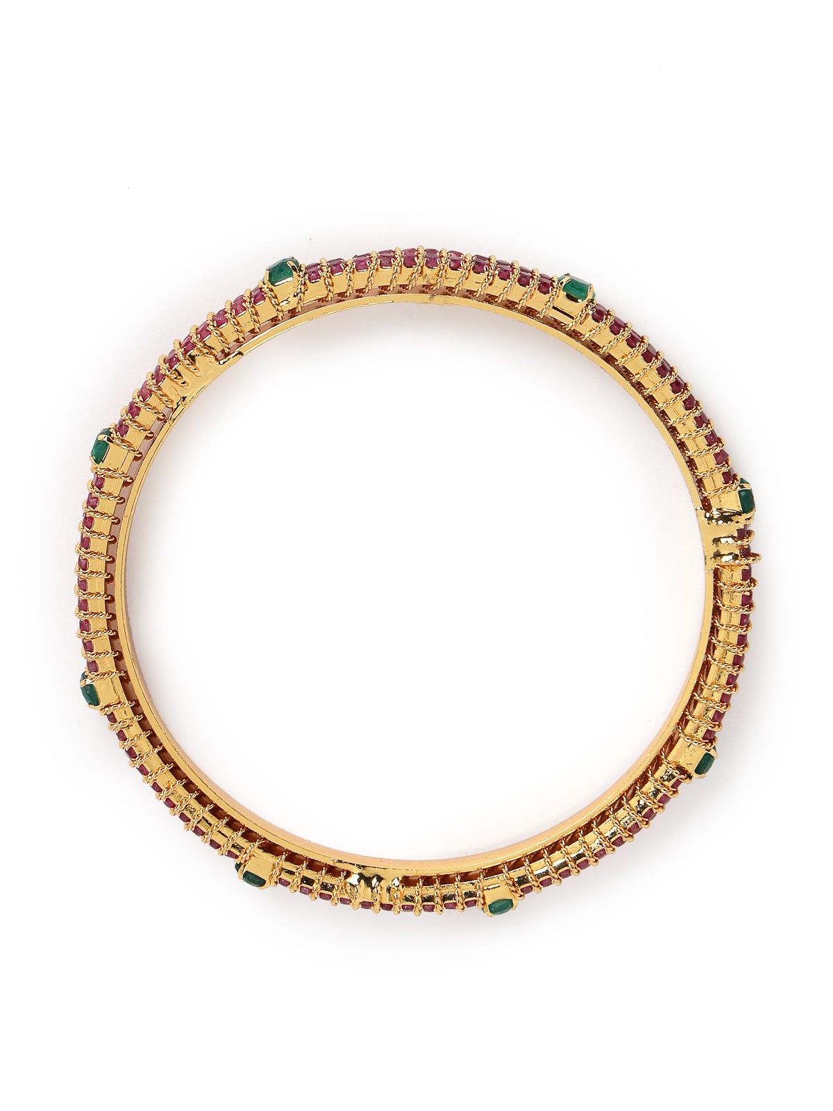 Sukkhi Decorative Gold Tone Plated Red And Green Kada Bracelet Bangle Jewellery Set for Women & Girls | Set of 2 Latest Design | Birthday Anniversary Gift for Women|B105864