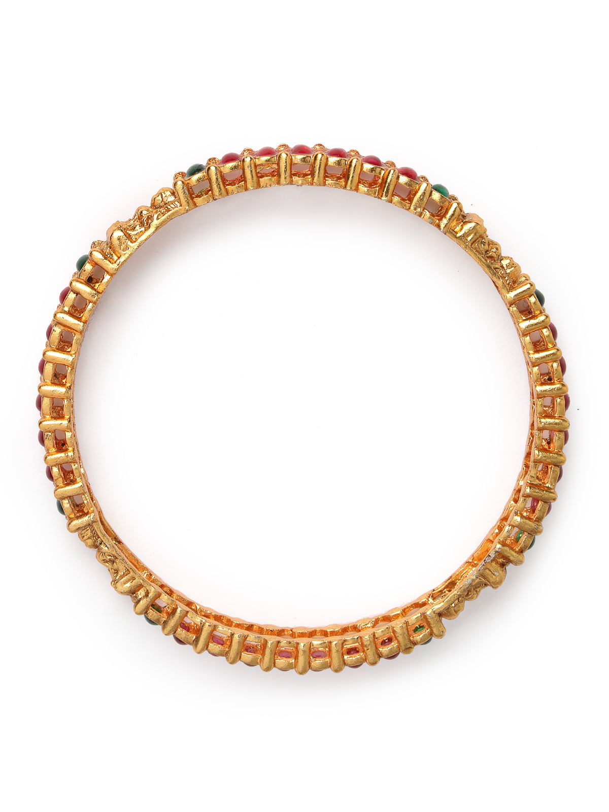 Sukkhi Beautiful Traditional Gold Plated Red And Green Bracelet Bangle Set Jewellery for Women & Girls | Set of 4 Latest Design | Birthday Anniversary Gift for Women|B105868