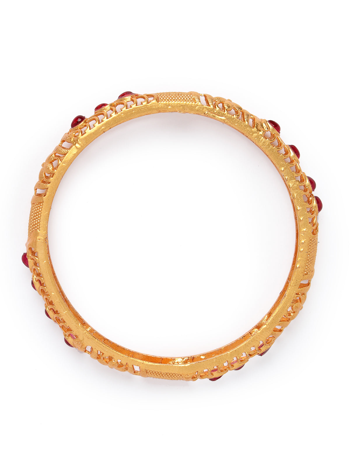 Sukkhi Lavish Gold Plated Red Bracelet Bangle Set Jewellery for Women & Girls | Set of 4 Latest Design | Birthday Anniversary Gift for Women|B105881