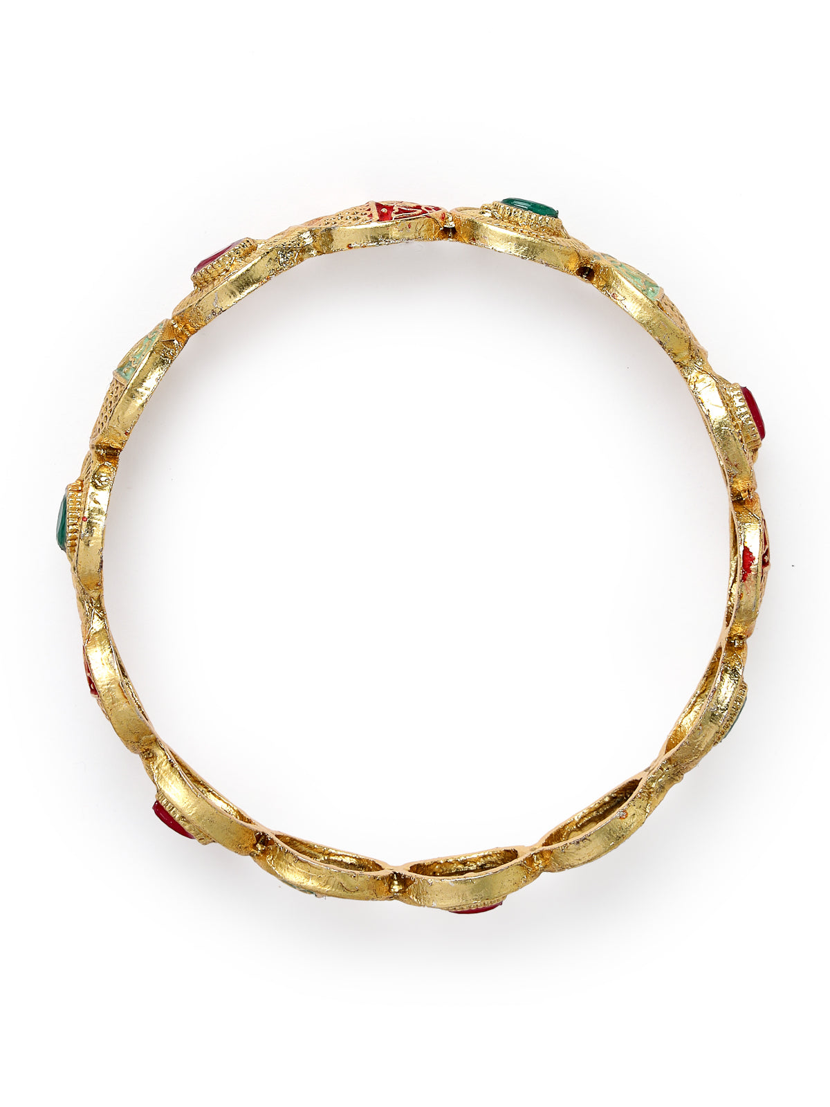 Sukkhi Southwest-Inspired Gold Plated White AD Stone With Meenakari Worked Bracelet Bangle Set Jewellery for Women & Girls|Set of 4 Latest Design|Birthday Anniversary Gift for Women|B105884