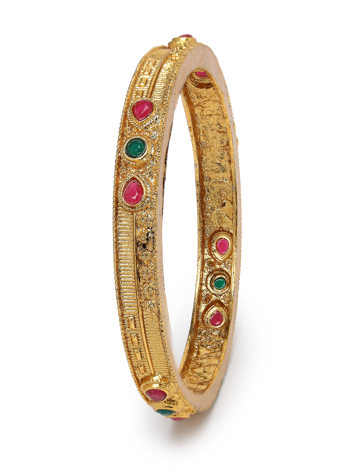 Sukkhi Indian Traditional Floral Gold Plated Red And Green Bracelet Bangle Set Jewellery for Women & Girls | Set of 6 Latest Design | Birthday Anniversary Gift for Women|B105887