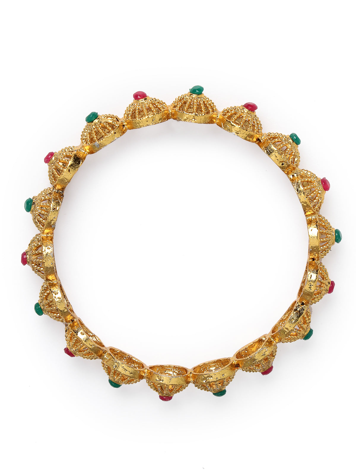 Sukkhi Indian Classic Gold Plated Red And Green Bracelet Bangle Set Jewellery for Women & Girls | Set of 4 Latest Design | Birthday Anniversary Gift for Women|B105888