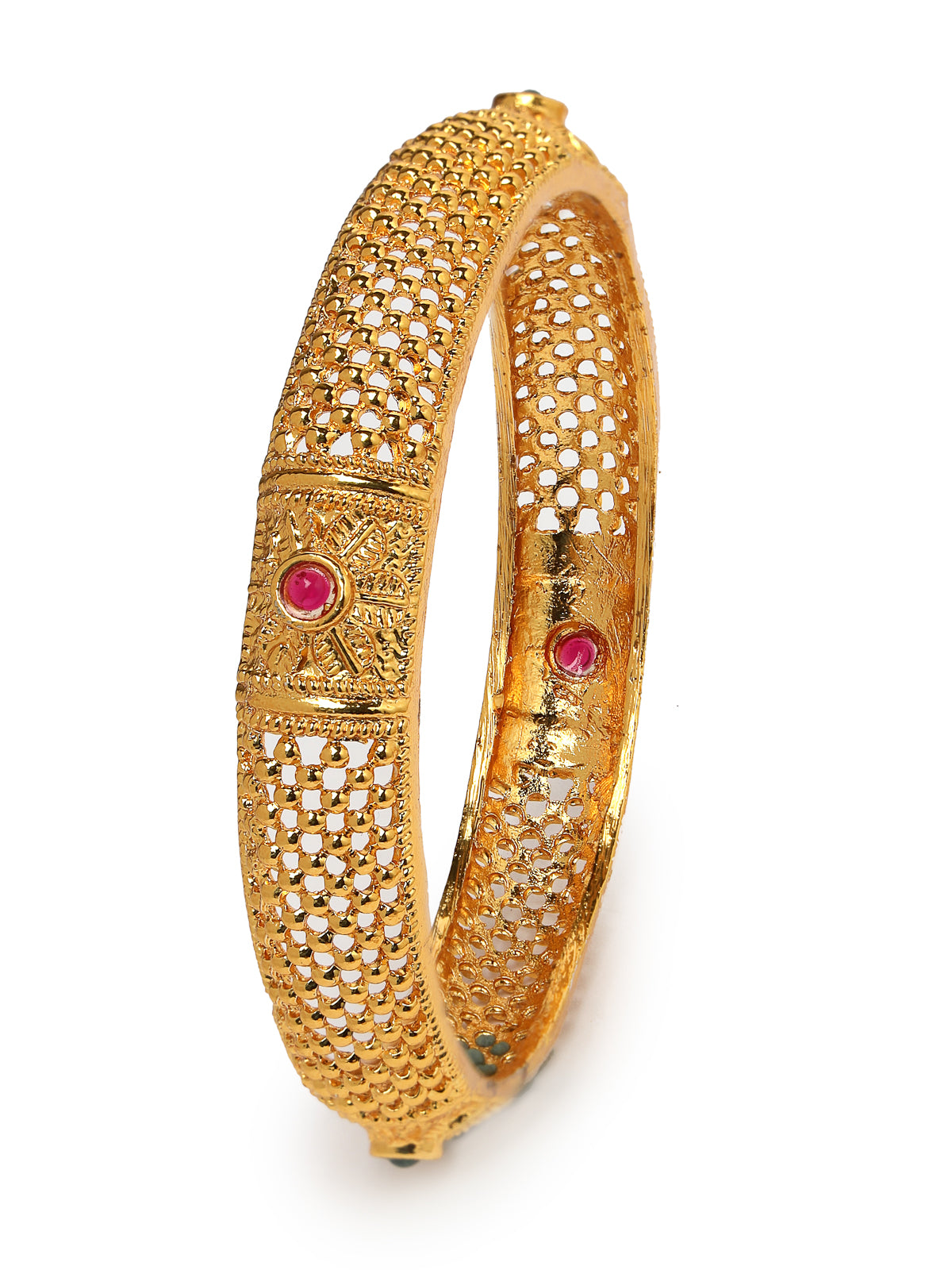 Sukkhi Indian Bridal Stylish Gold Plated Red And Green Bracelet Bangle Set Jewellery for Women & Girls | Set of 6 Latest Design | Birthday Anniversary Gift for Women|B105889