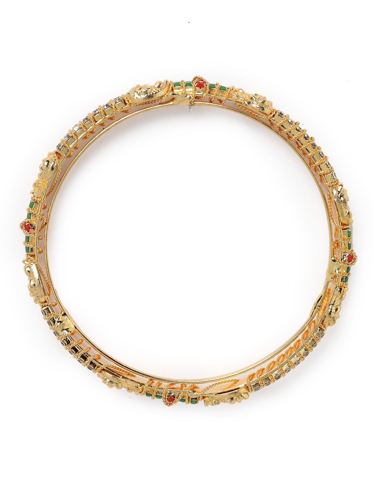 Sukkhi Trendy Gold Plated Multicolor White AD Stones Set of 2 Bracelet Bangle Set Jewellery for Women & Girls|Latest Design|Birthday Anniversary Gift for Women|B105899