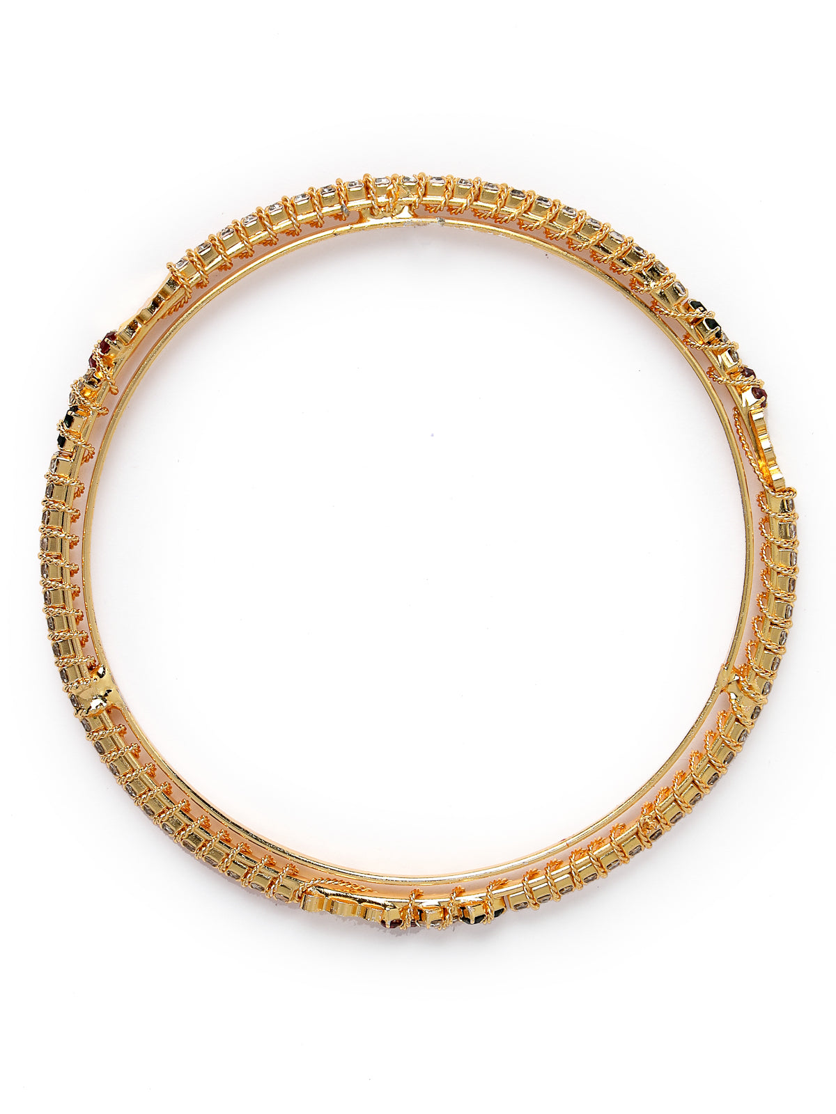 Sukkhi Attractive Daily Wear Gold Plated Multicolor White AD Stones Set of 4 Thin Bracelet Bangle Set Jewellery for Women & Girls|Latest Design|Birthday Anniversary Gift for Women|B105902