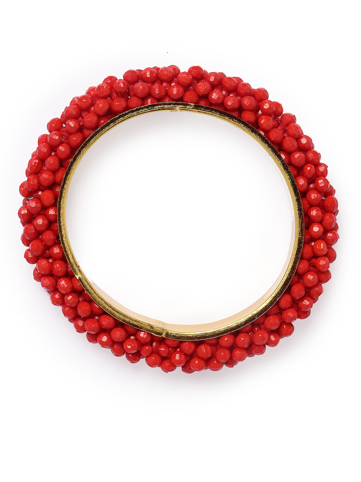 Sukkhi Attractive Gold Tone Plated Red Faux Beaded Bracelet Bangle Set Jewellery for Women & Girls|Set of 2 Latest Design|Birthday Anniversary Gift for Women|B105904