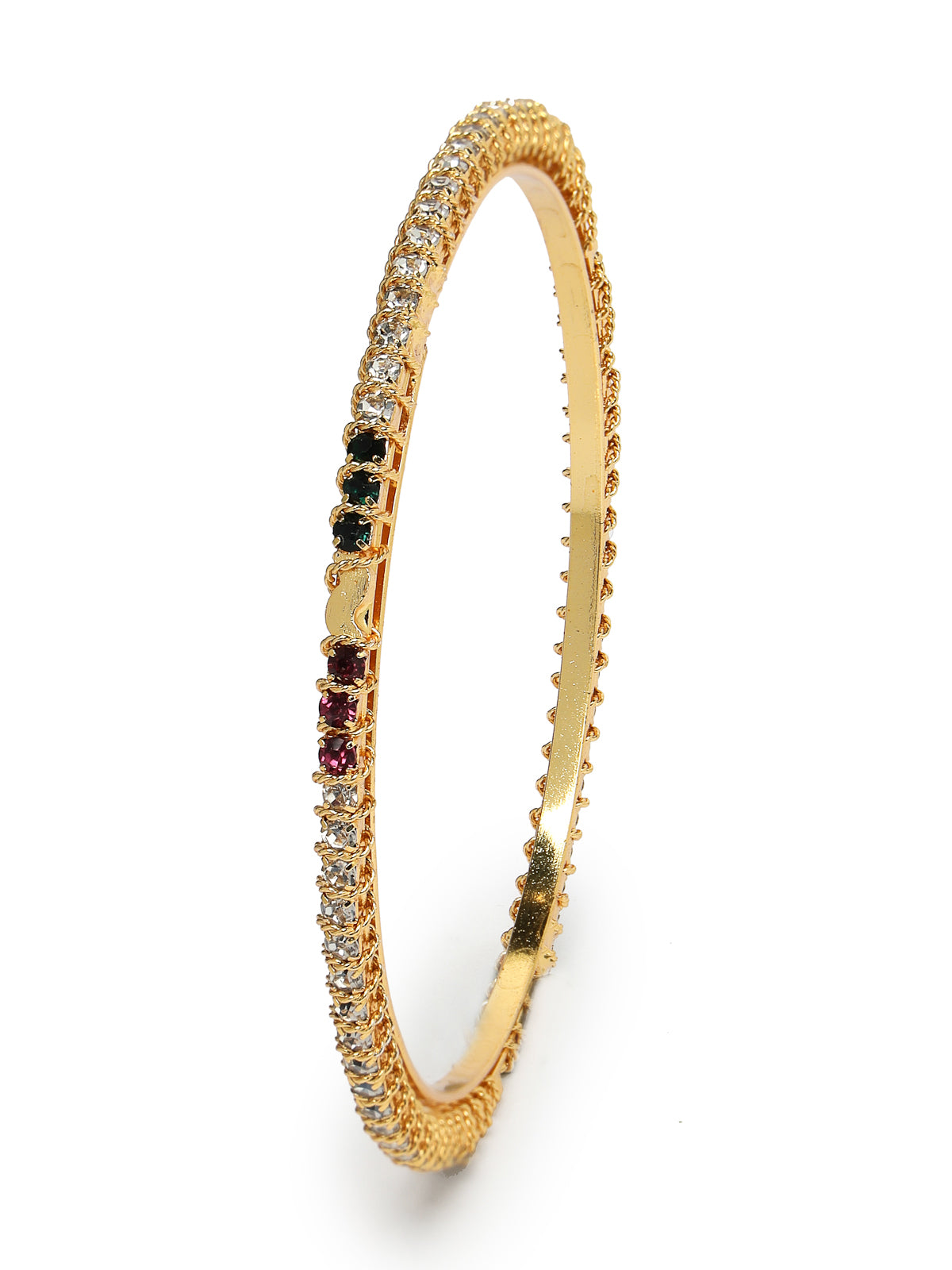 Sukkhi Unique Gold Plated Multicolor White AD Stones Thin Bracelet Bangle Set Jewellery for Women & Girls|Set of 4 Latest Design|Birthday Anniversary Gift for Women|B105911