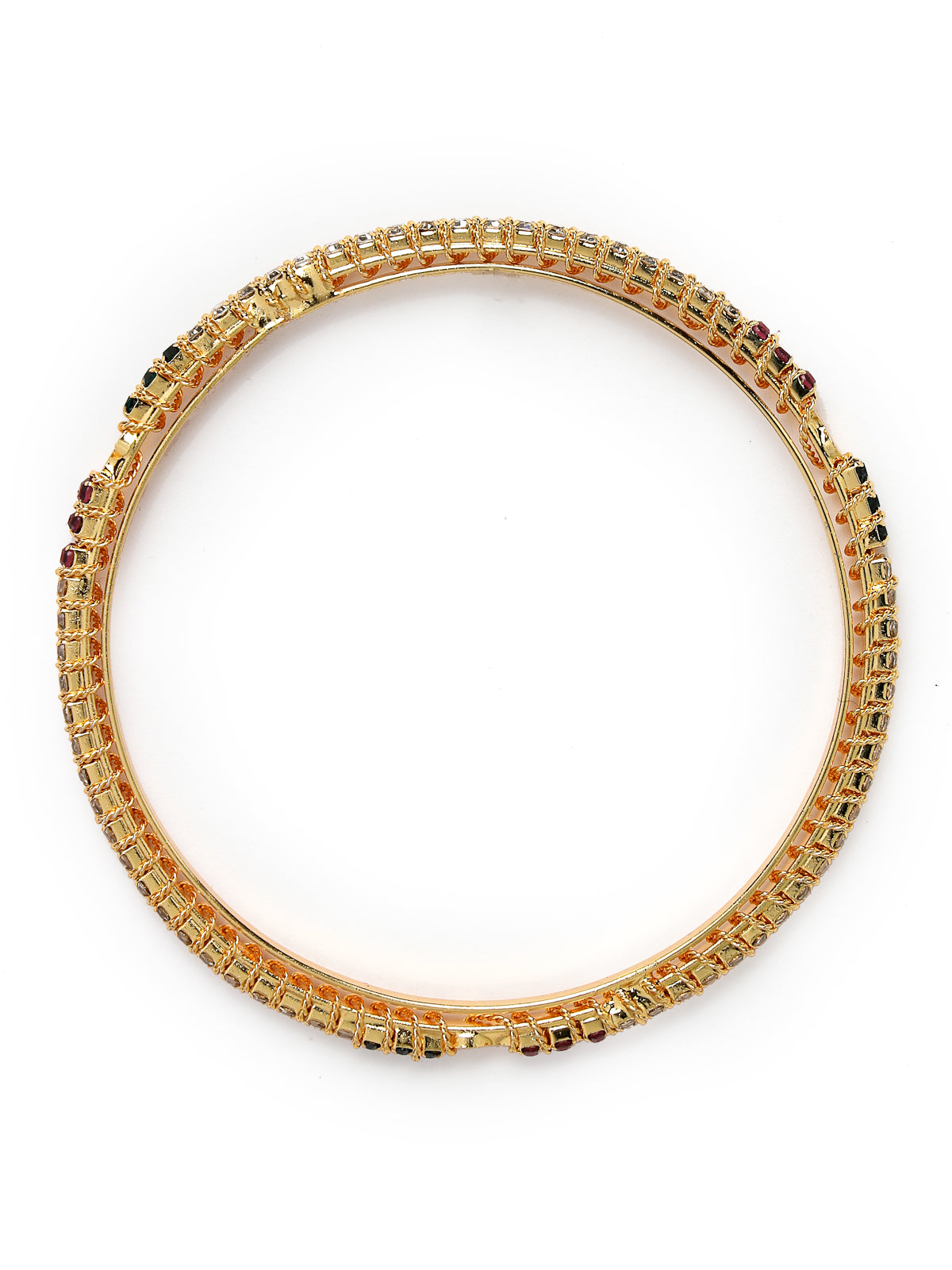 Sukkhi Unique Gold Plated Multicolor White AD Stones Thin Bracelet Bangle Set Jewellery for Women & Girls|Set of 4 Latest Design|Birthday Anniversary Gift for Women|B105911