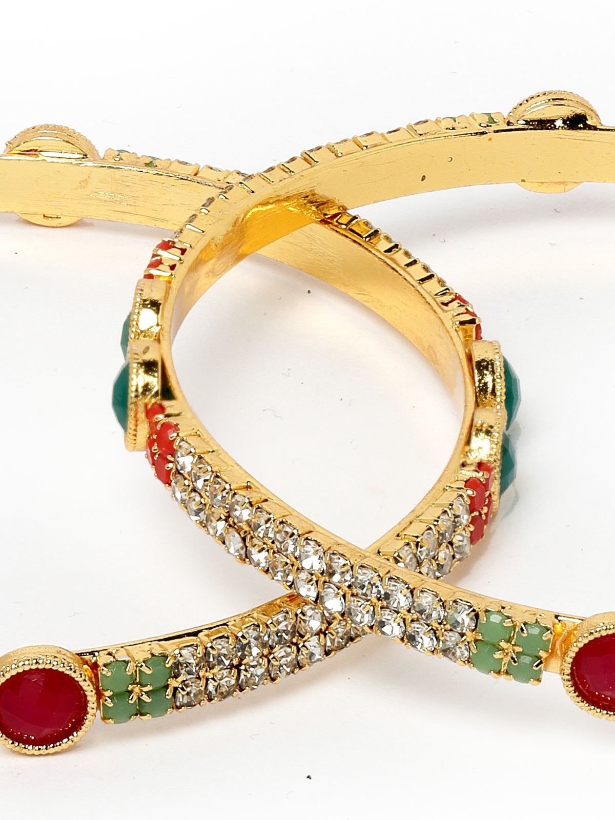 Sukkhi Iconic Gold Plated Multicolor White AD Stones Thin Bracelet Bangle Set Jewellery for Women & Girls|Set of 2 Latest Design|Birthday Anniversary Gift for Women|B105912