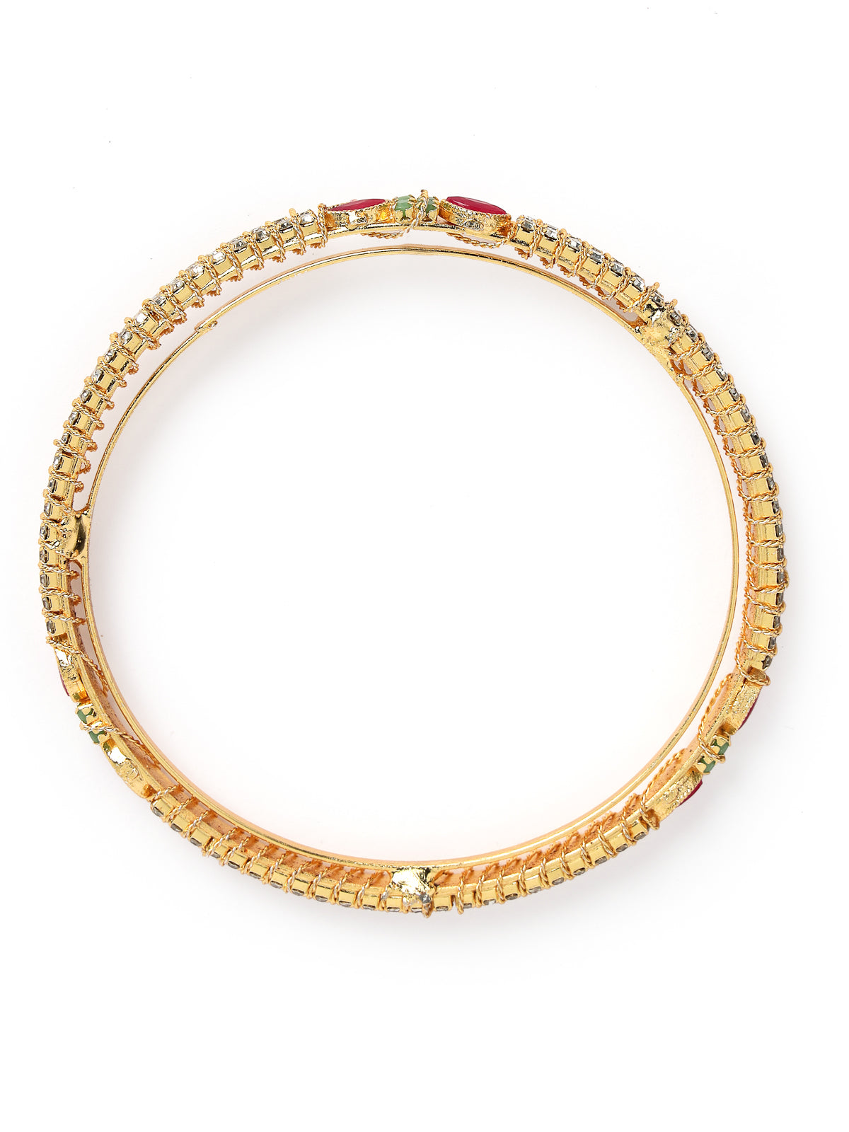 Sukkhi Stylish Looking Gold Plated Multicolor White AD Stones Thin Bracelet Bangle Set Jewellery for Women & Girls|Set of 6 Latest Design|Birthday Anniversary Gift for Women|B105915