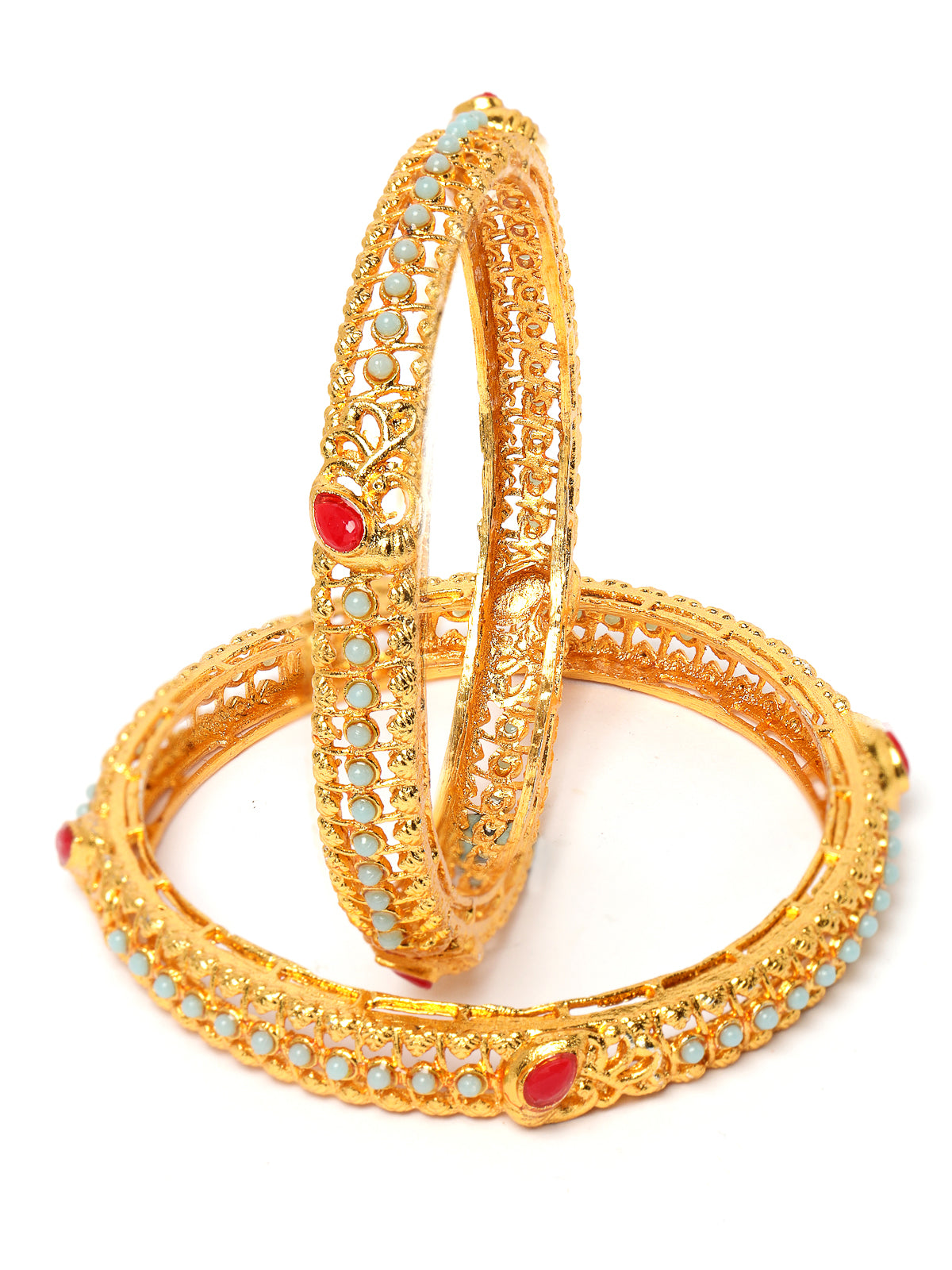 Sukkhi Indian Traditional Gold Plated Multicolor Bracelet Bangle Set Jewellery for Women & Girls|Set of 2 Latest Design|Birthday Anniversary Gift for Women|B105923