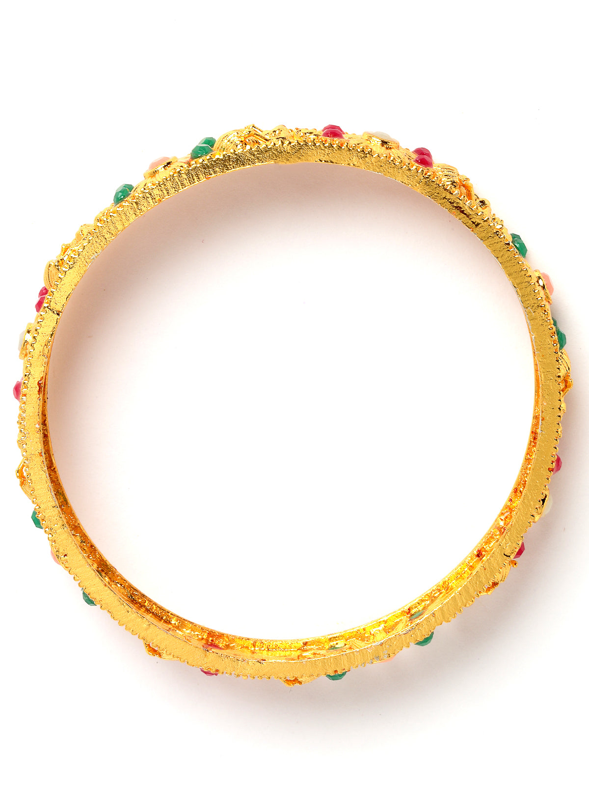 Sukkhi Ravishing Bridal Wear Gold Plated Multicolor Broad Bracelet Bangle Set Jewellery for Women & Girls|Set of 2 Latest Design|Birthday Anniversary Gift for Women|B105932