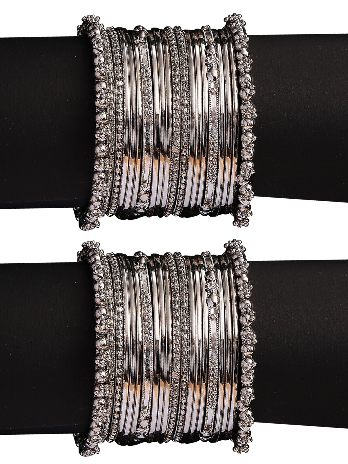 Sukkhi Impressive Oxidised Silver Plated Celebrity Inspired Bangle Jewellery For Women & Girls|Set of 40|B107295