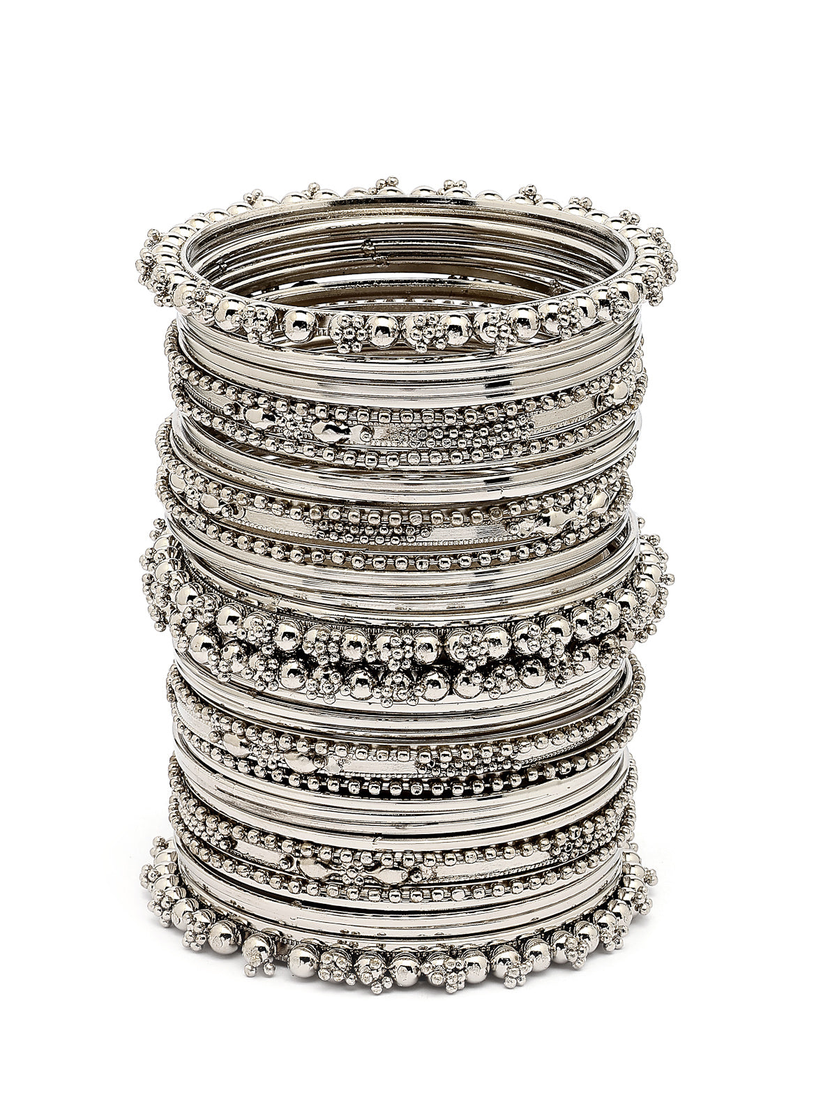 Sukkhi Impressive Oxidised Silver Plated Celebrity Inspired Bangle Jewellery For Women & Girls|Set of 40|B107299