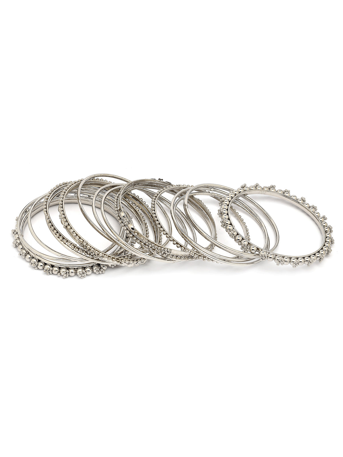 Sukkhi Impressive Oxidised Silver Plated Celebrity Inspired Bangle Jewellery For Women & Girls|Set of 40|B107299