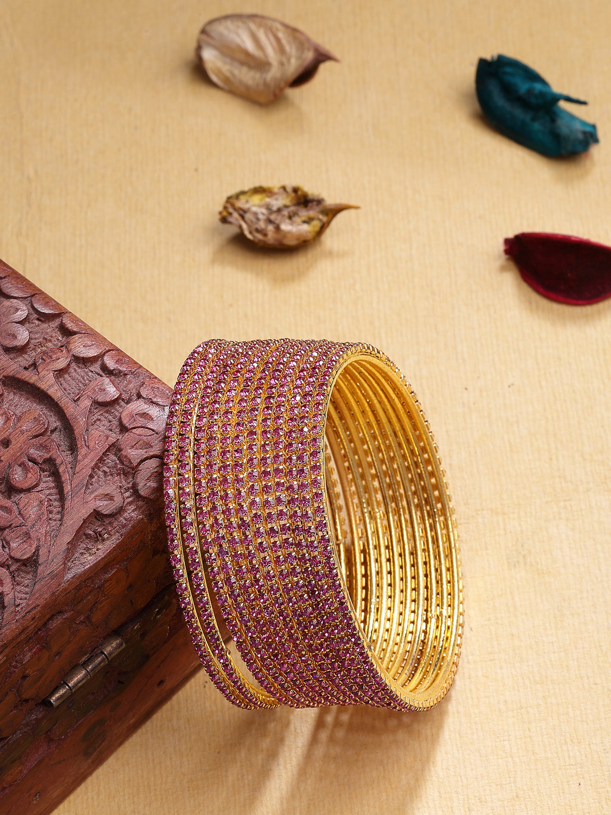 Sukkhi Traditional Stylish Gold Plated Stone Studded Set of 12 Bangle Jewellery For Women & Girls|B107300