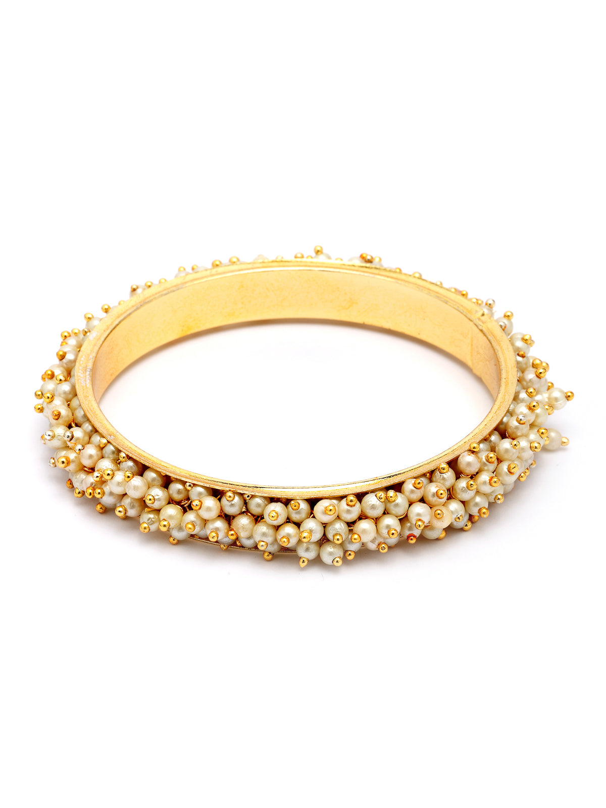 Sukkhi Graceful Stylish Gold Plated with Pearls Studded Kada Bangle Set of 2 Jewellery For Women & Girls|B107302