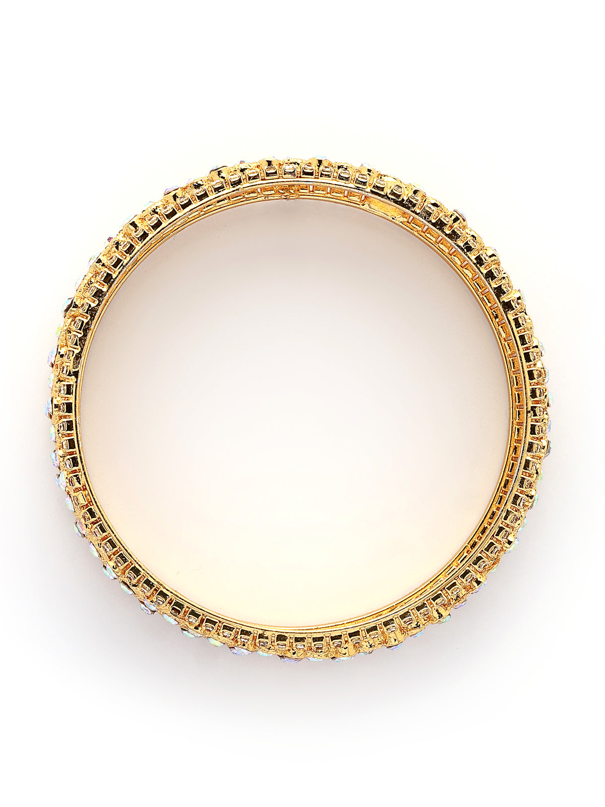 Sukkhi Creative Floral Design Gold Plated AD Stones Studded Kada Bangle Set for Women & Girls|Jewellery for Party, Wedding, and Festive Occasions for Women|2 Bangles|B107564