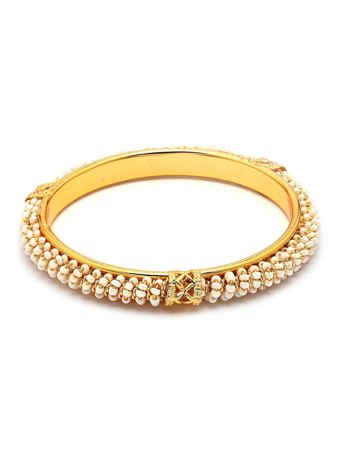 Sukkhi Trendy Handmade Gold Plated with Beaded Kada Bangle Set for Women & Girls|Jewellery for Party, Wedding, and Festive Occasions for Women|4 Bangles|B107565