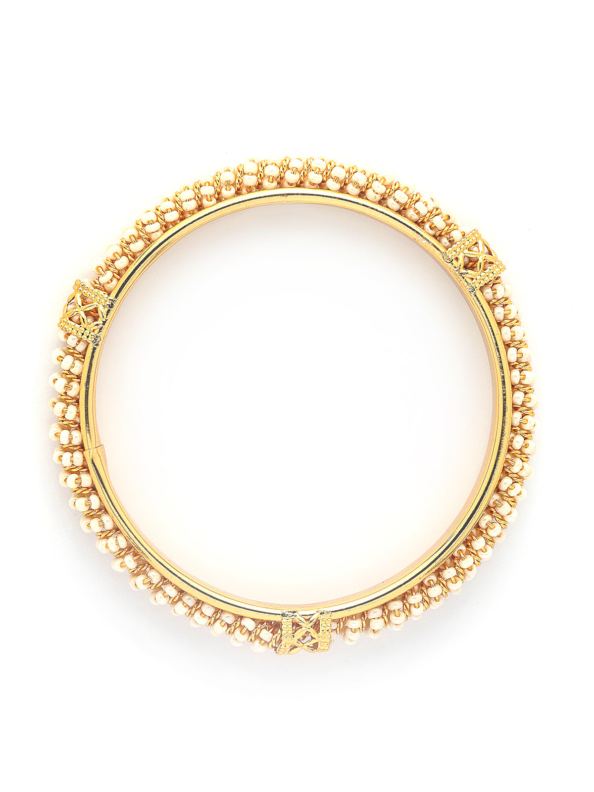 Sukkhi Trendy Handmade Gold Plated with Beaded Kada Bangle Set for Women & Girls|Jewellery for Party, Wedding, and Festive Occasions for Women|4 Bangles|B107565