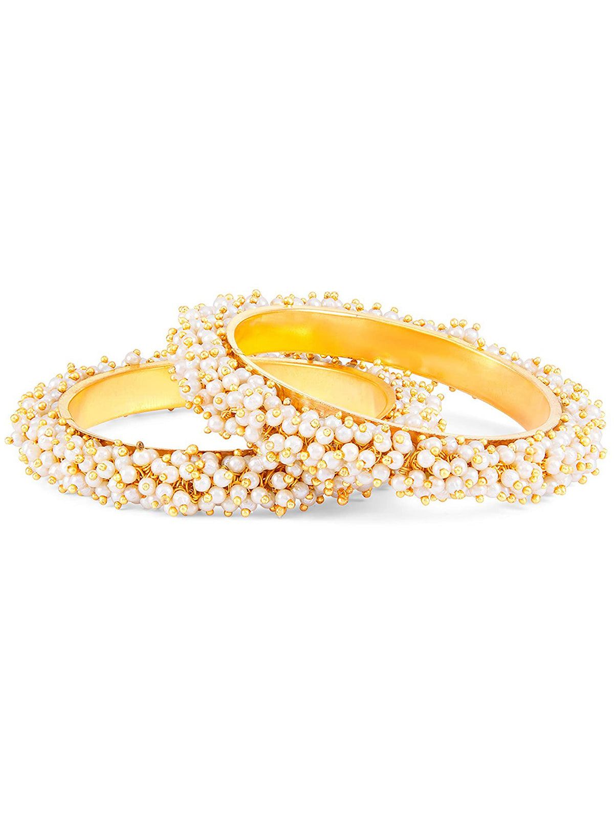 Sukkhi Ravishing Gold Plated Pearl Bangle Set of 2 for Women B71797GLDPKR092017