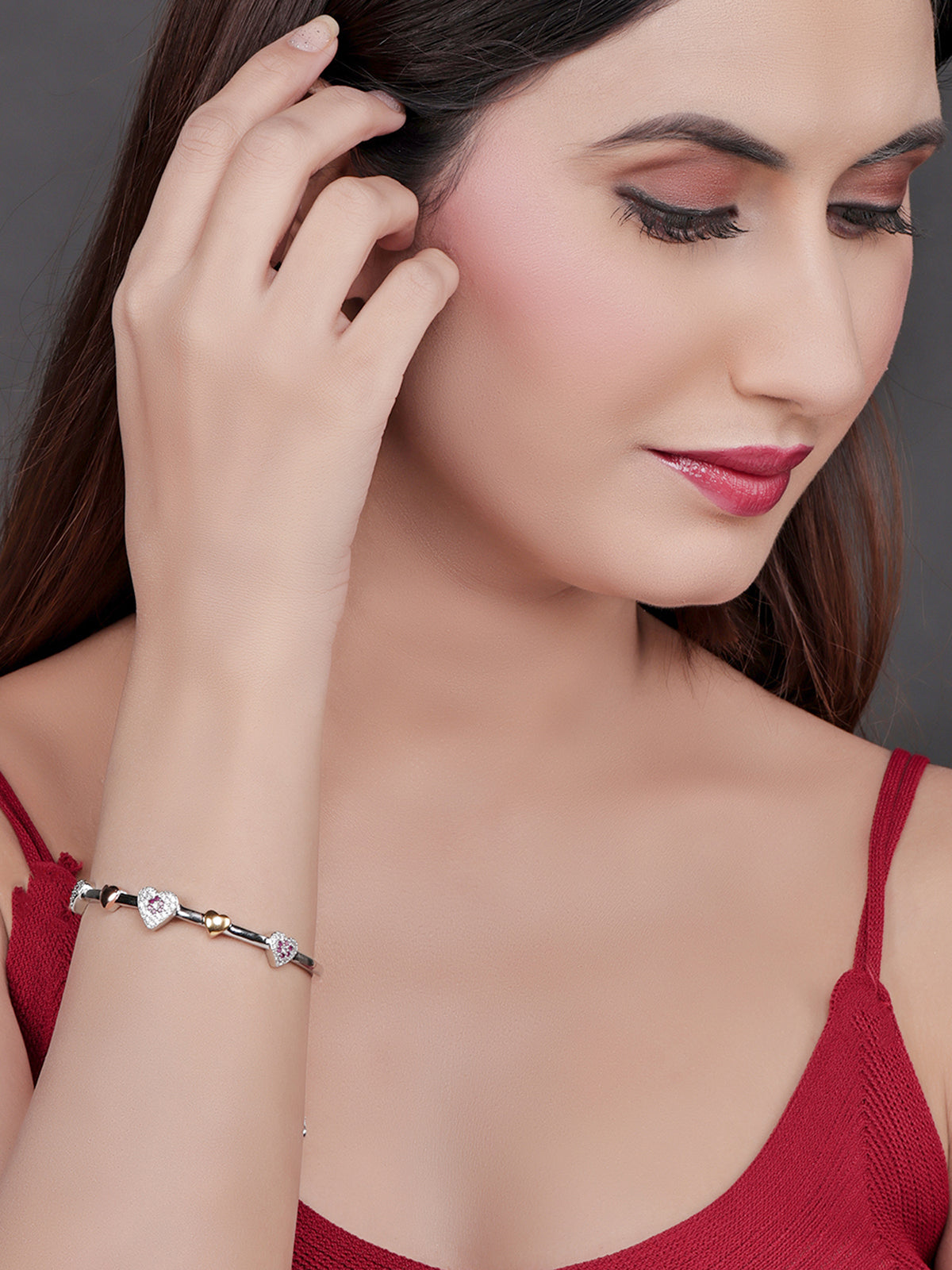 Pissara by Sukkhi Attractive 925 Sterling Silver Cubic Zirconia Bracelets For Women And Girls|with Authenticity Certificate, 925 Stamp & 6 Months Warranty BC104580