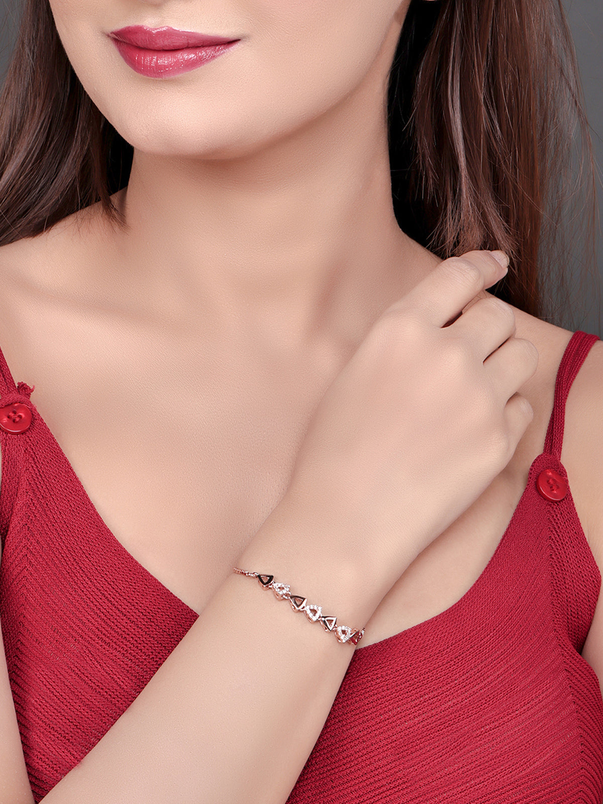 Pissara by Sukkhi Gleaming 925 Sterling Silver Cubic Zirconia Bracelets For Women And Girls|with Authenticity Certificate, 925 Stamp & 6 Months Warranty BC104584